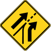 Road merging sign